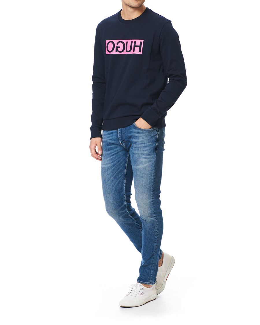 Herren | Pullover | HUGO | Dicago Crew Neck Logo Sweatshirt Dark Blue