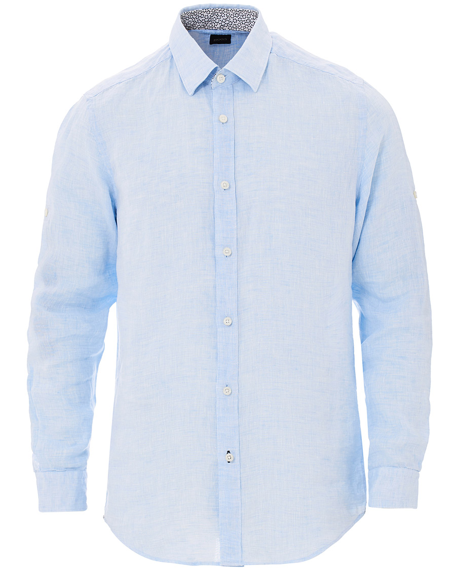 Herren | Hemden | BOSS BLACK | BOSS Lukas Linen Shirt Light Blue