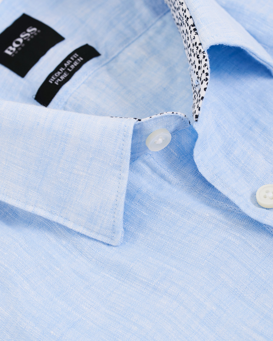 Herren | Hemden | BOSS BLACK | BOSS Lukas Linen Shirt Light Blue