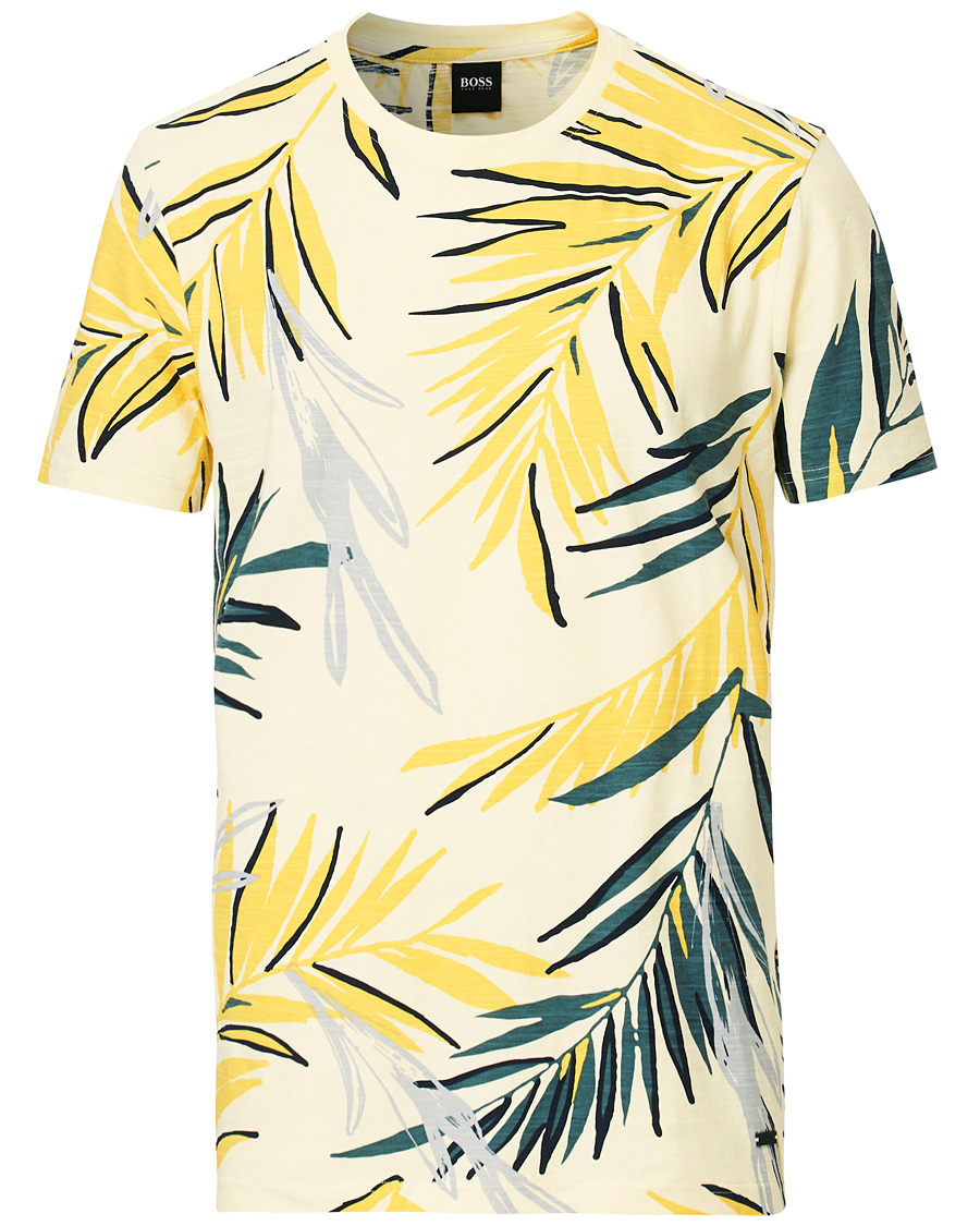 Herren | T-Shirts | BOSS ORANGE | BOSS Casual Teleaf Printed Tee Yellow
