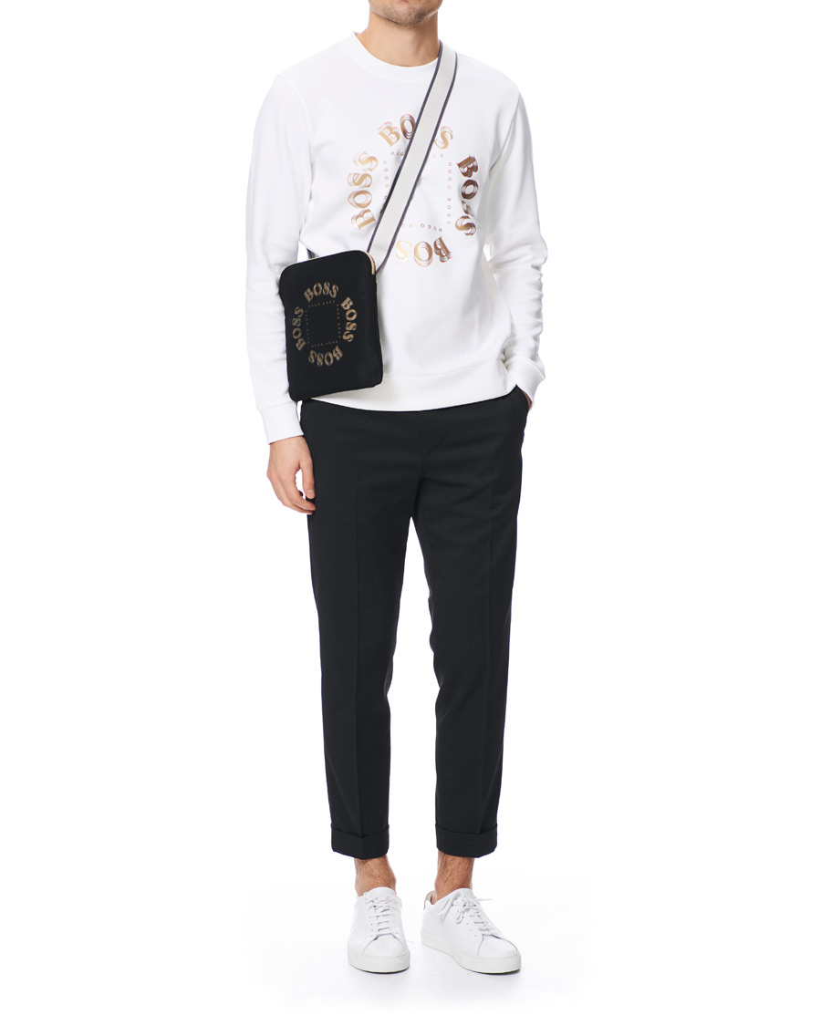 Herren | BOSS Pixel Circle Zip-bag Black/Gold | BOSS BLACK | BOSS Pixel Circle Zip-bag Black/Gold