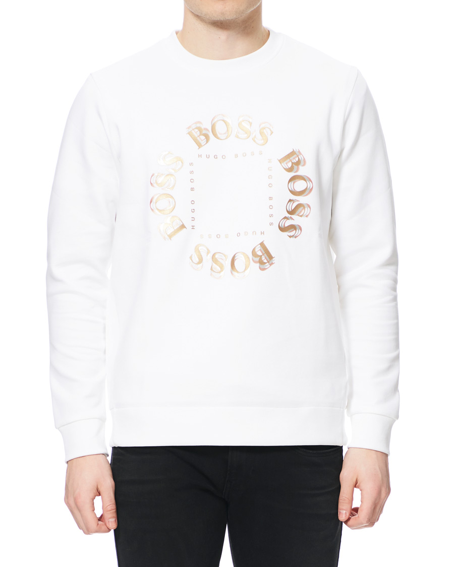 Herren | Pullover | BOSS GREEN | BOSS Athleisure Salbo Circle Sweatshirt White/Gold