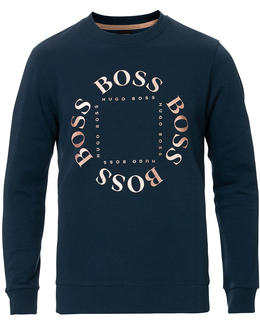 Herren | Pullover | BOSS GREEN | BOSS Athleisure Salbo Circle Sweatshirt Navy/Rosé Gold
