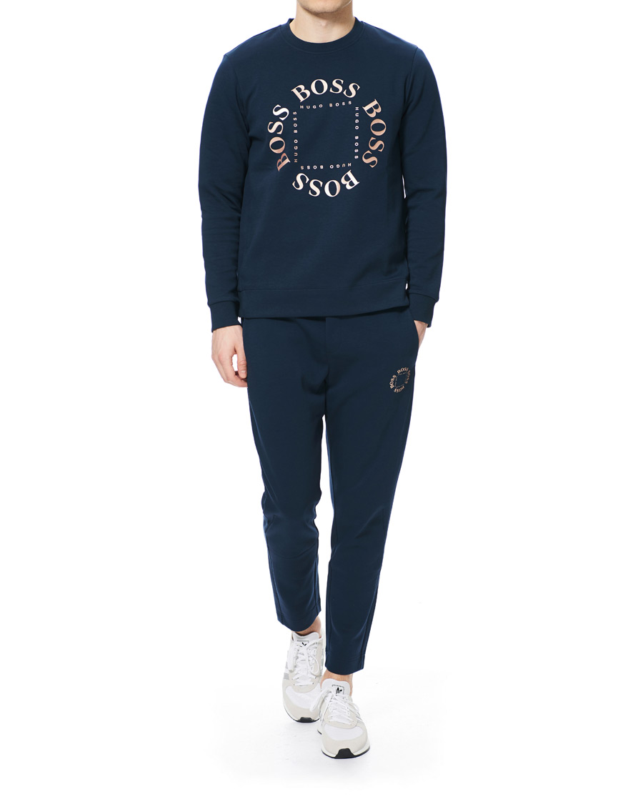 Herren | Pullover | BOSS GREEN | BOSS Athleisure Salbo Circle Sweatshirt Navy/Rosé Gold