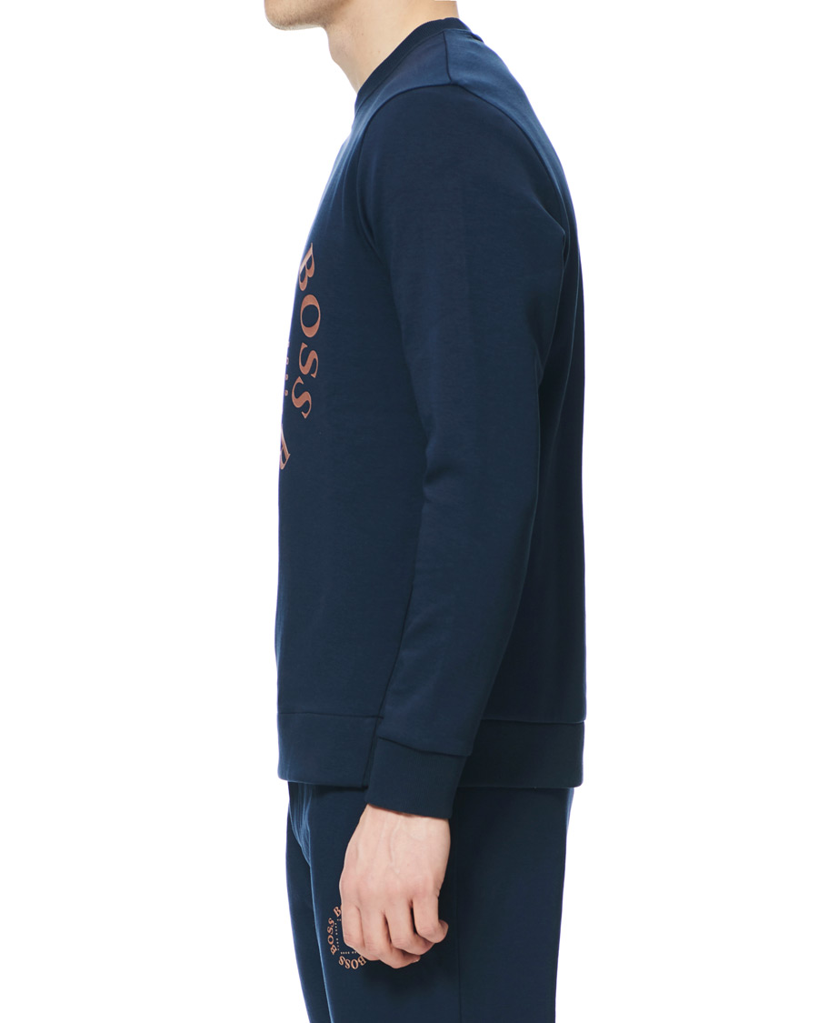 Herren | Pullover | BOSS GREEN | BOSS Athleisure Salbo Circle Sweatshirt Navy/Rosé Gold