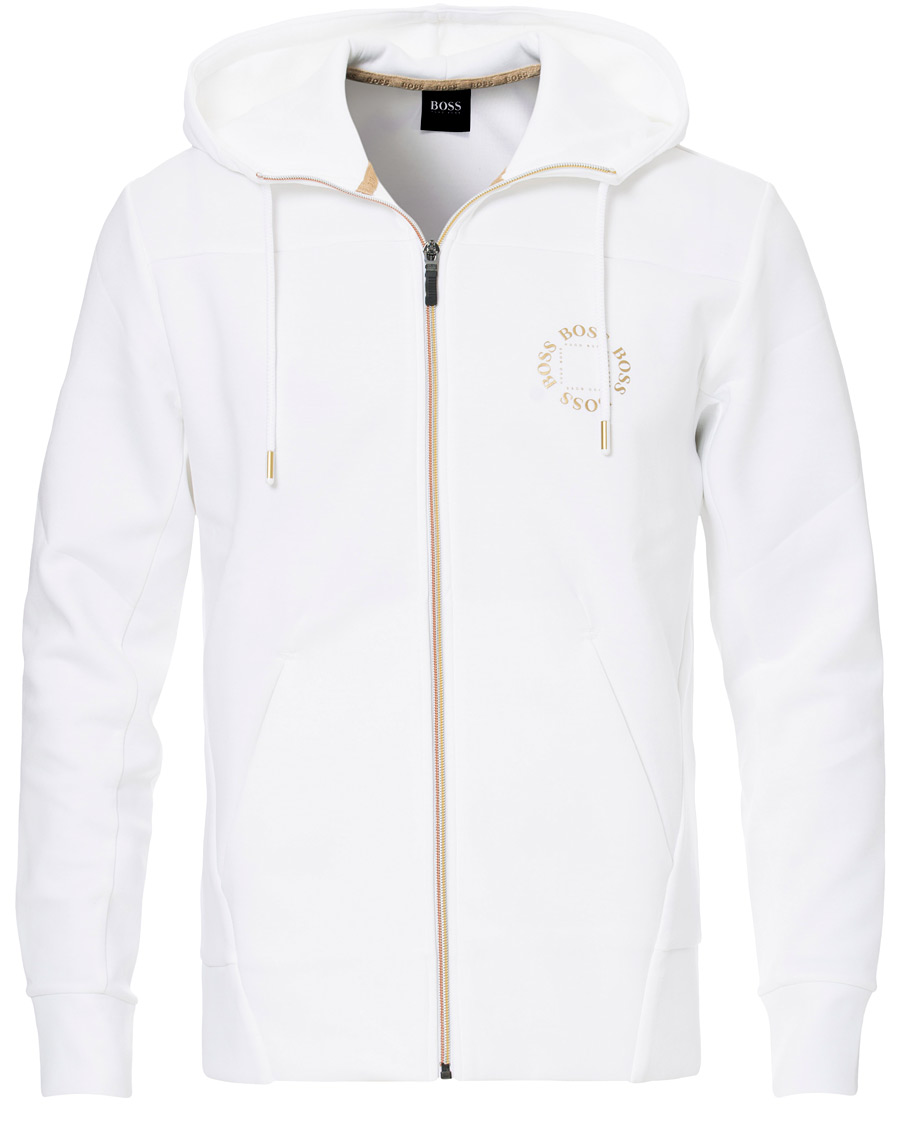 Herren | Pullover | BOSS GREEN | BOSS Athleisure Saggy Circle Full-Zip Hoodie White/Gold