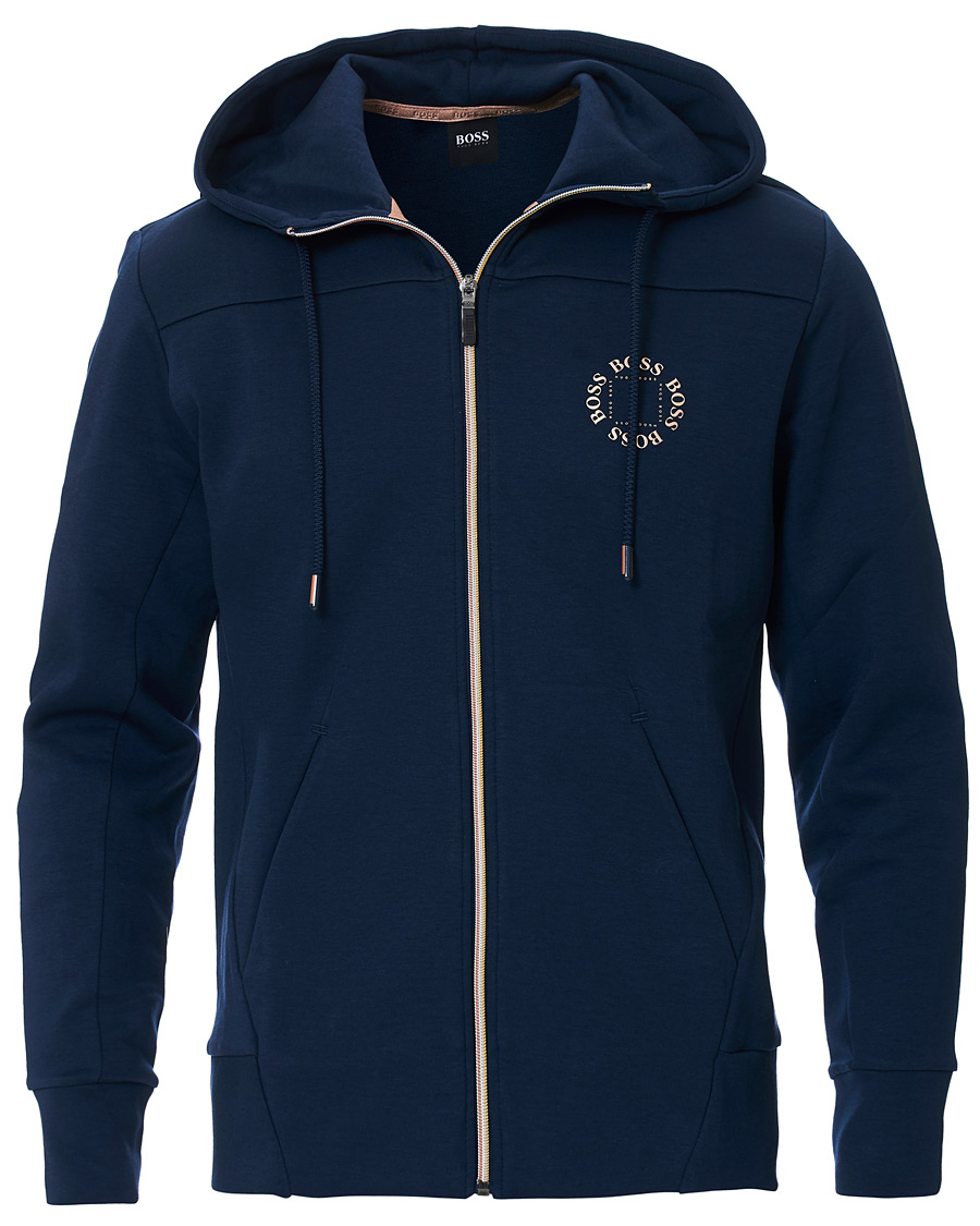 Herren | Pullover | BOSS GREEN | BOSS Athleisure Saggy Circle Full-Zip Hoodie Navy/Rosé Gold