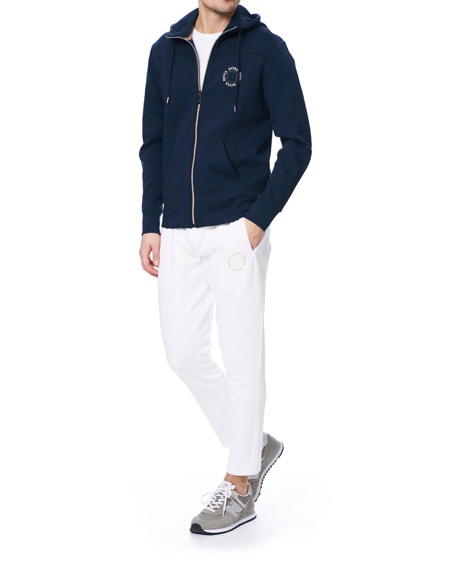Herren | Pullover | BOSS GREEN | BOSS Athleisure Saggy Circle Full-Zip Hoodie Navy/Rosé Gold