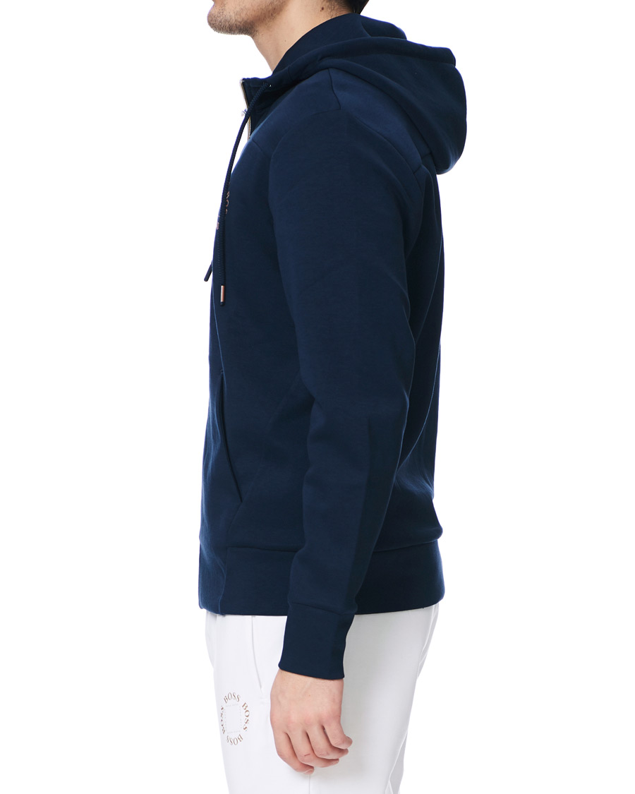 Herren | Pullover | BOSS GREEN | BOSS Athleisure Saggy Circle Full-Zip Hoodie Navy/Rosé Gold