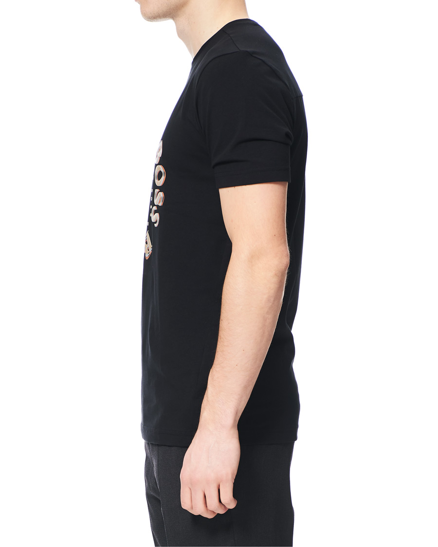 Herren | T-Shirts | BOSS GREEN | BOSS Athleisure Circle Logo Tee Black/Gold