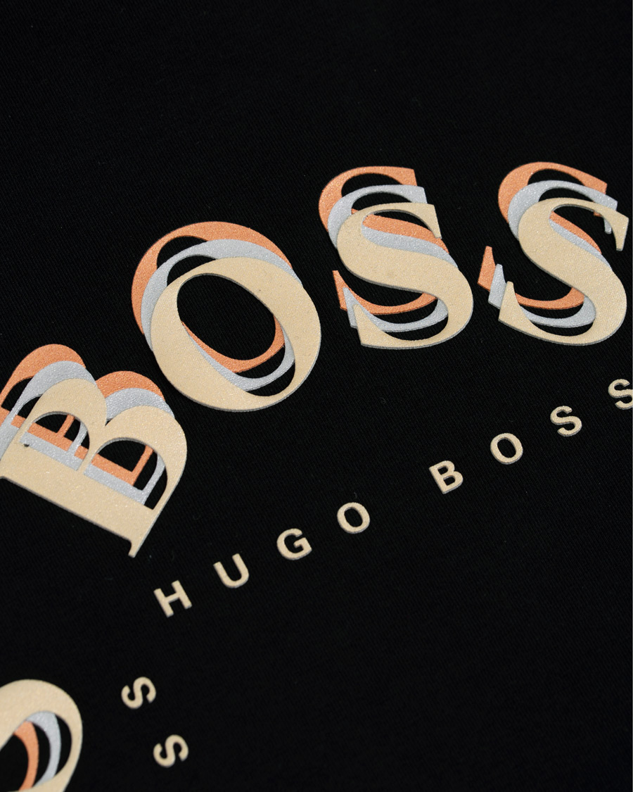 Herren | T-Shirts | BOSS GREEN | BOSS Athleisure Circle Logo Tee Black/Gold
