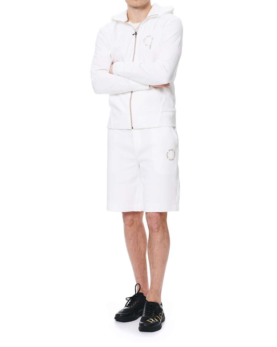 Herren | Shorts | BOSS GREEN | BOSS Athleisure Halboa Circle Shorts White/Gold