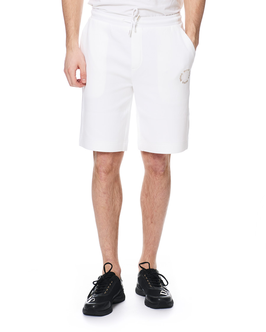 Herren | Shorts | BOSS GREEN | BOSS Athleisure Halboa Circle Shorts White/Gold