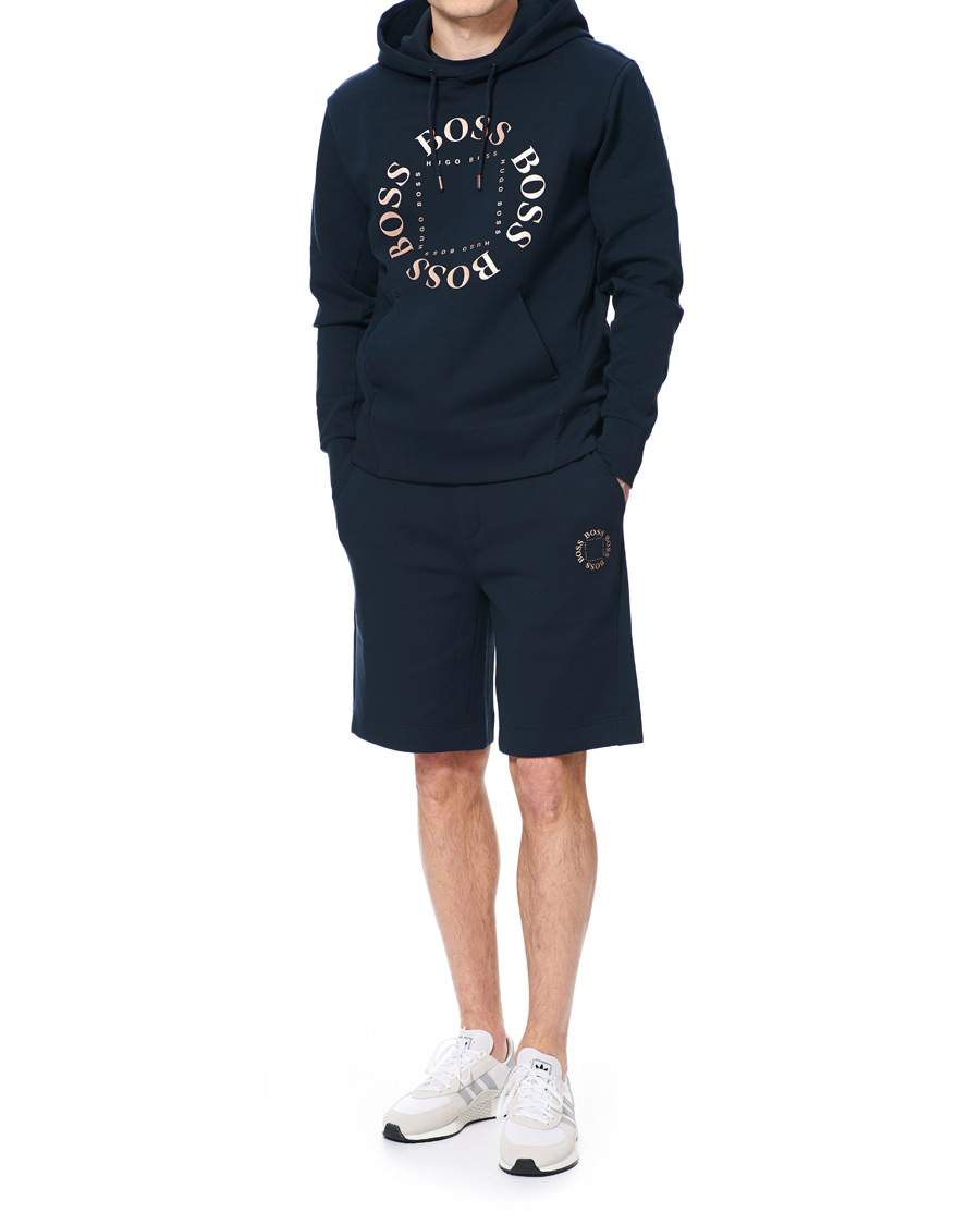 Herren | Shorts | BOSS GREEN | BOSS Athleisure Halboa Circle Shorts Navy/Rosé Gold