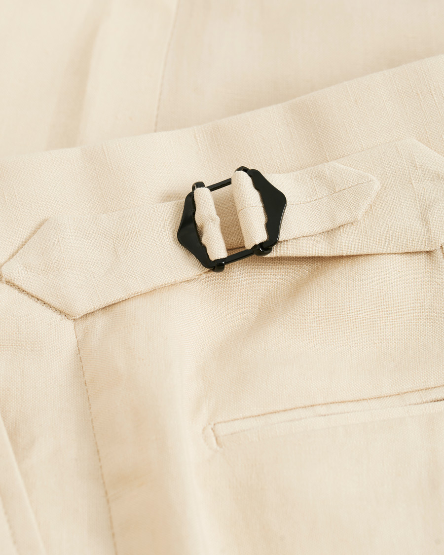 Herren | Hosen | Ralph Lauren Purple Label | Side-Adjuster Linen/Silk Trousers Beige