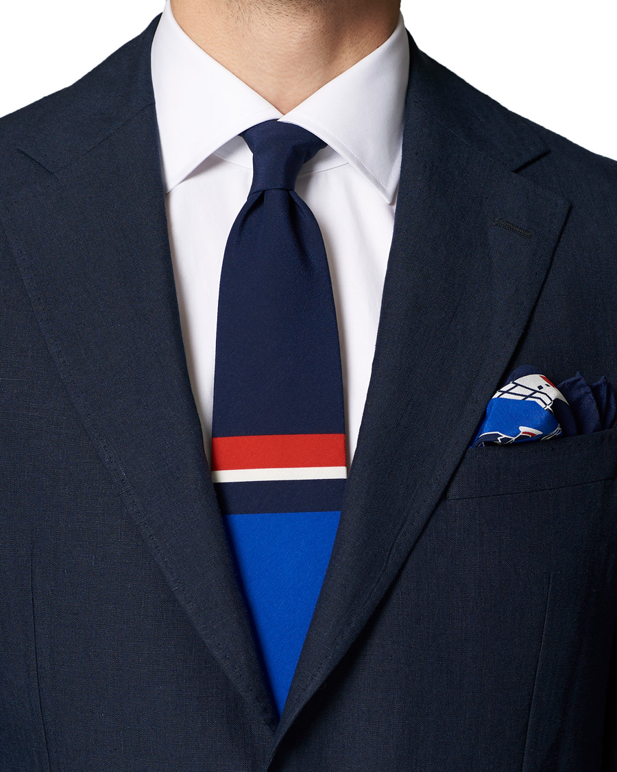 Herren | Ralph Lauren Purple Label Lighthouse Printed Pocket Square Navy | Ralph Lauren Purple Label | Lighthouse Printed Pocket Square Navy