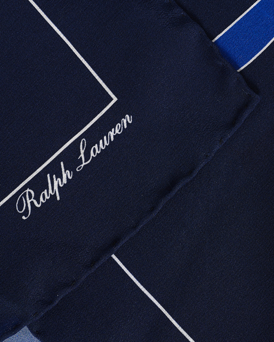 Herren | Ralph Lauren Purple Label Lighthouse Printed Pocket Square Navy | Ralph Lauren Purple Label | Lighthouse Printed Pocket Square Navy