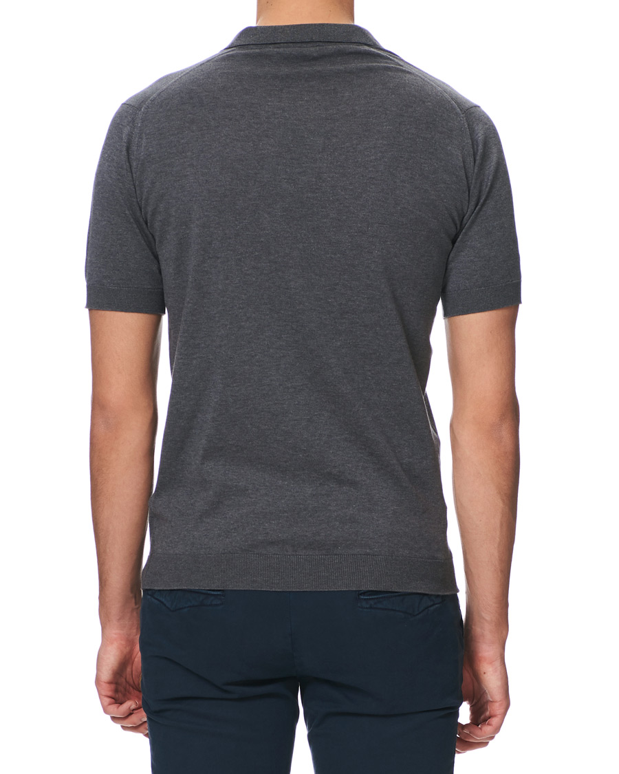 Herren | Poloshirts | John Smedley | Noah Skipper Collar Sea Island Polo Charcoal