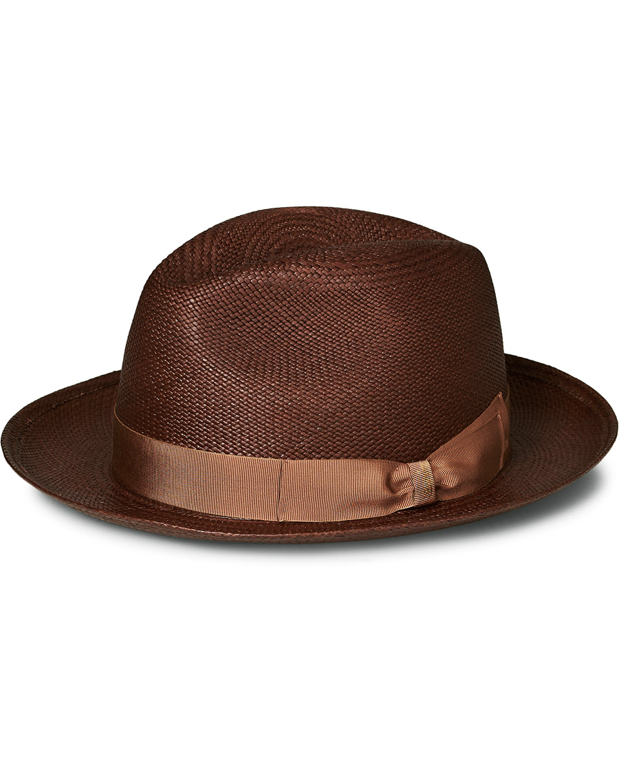 Herren | Borsalino Panama Quito With Medium Brim Brown/Beige | Borsalino | Panama Quito With Medium Brim Brown/Beige