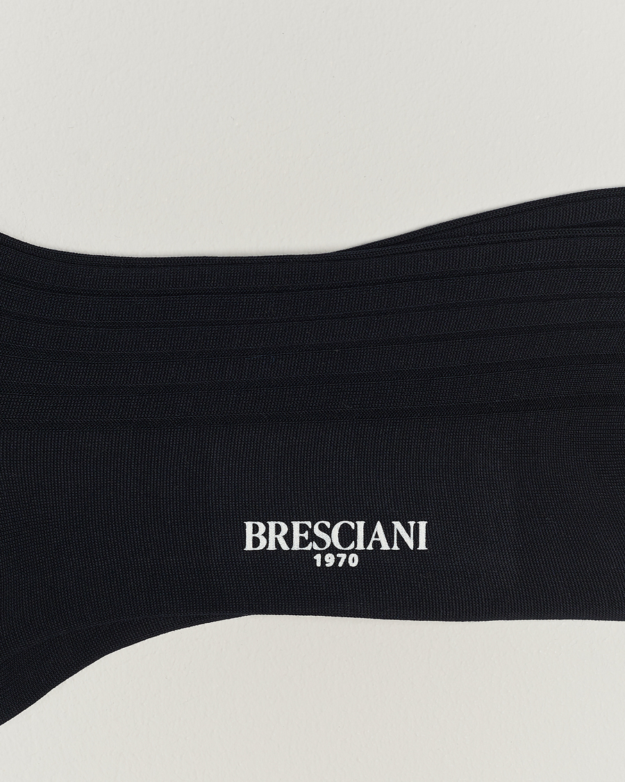Herren |  | Bresciani | Cotton Ribbed Short Socks Navy