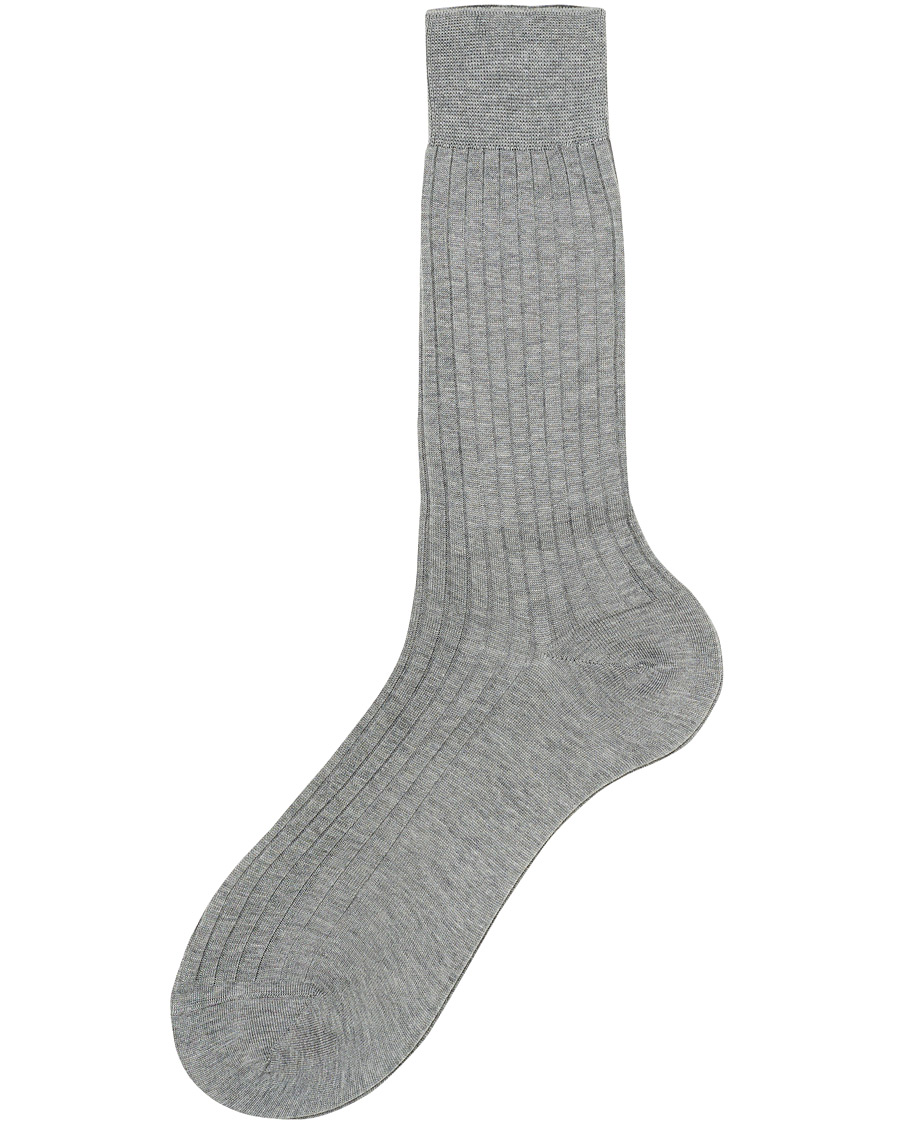 Herren | Unterwäsche | Bresciani | Cotton Ribbed Short Socks Light Grey