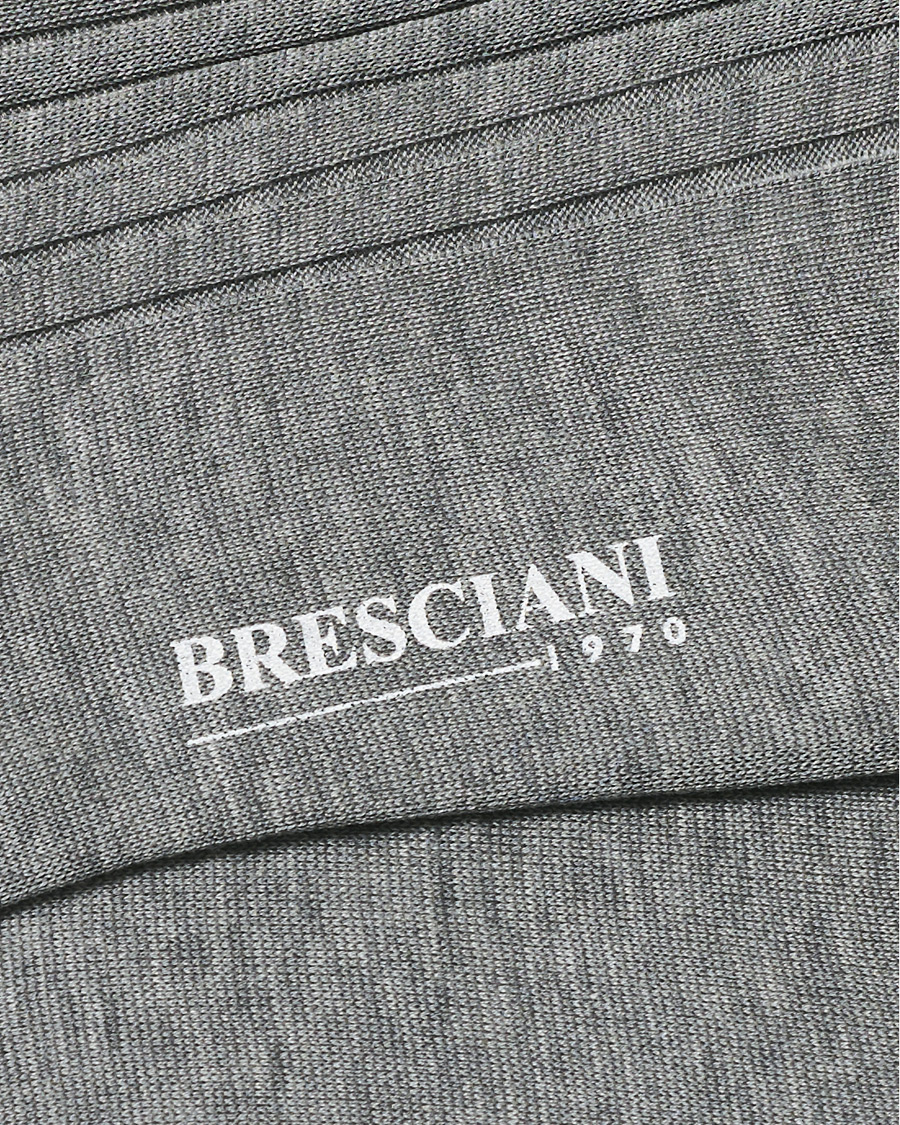 Herren | Unterwäsche | Bresciani | Cotton Ribbed Short Socks Light Grey