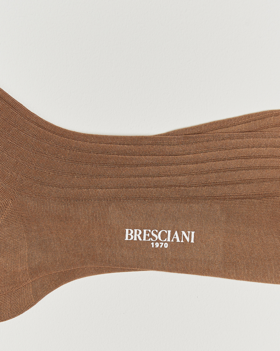 Herren | Unterwäsche | Bresciani | Cotton Ribbed Short Socks Light Brown