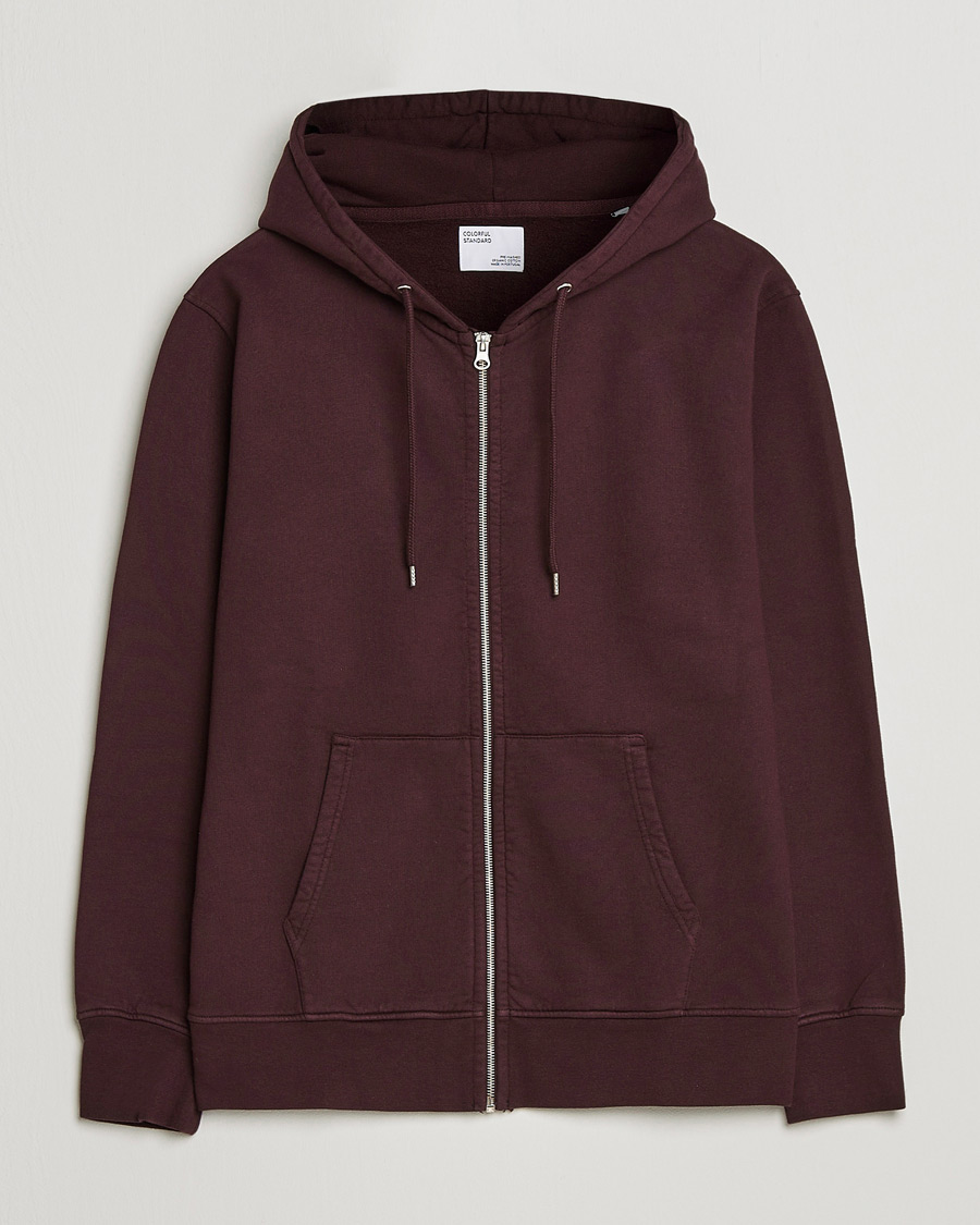 Herren | Pullover | Colorful Standard | Classic Organic Full Zip Hood Oxblood Red