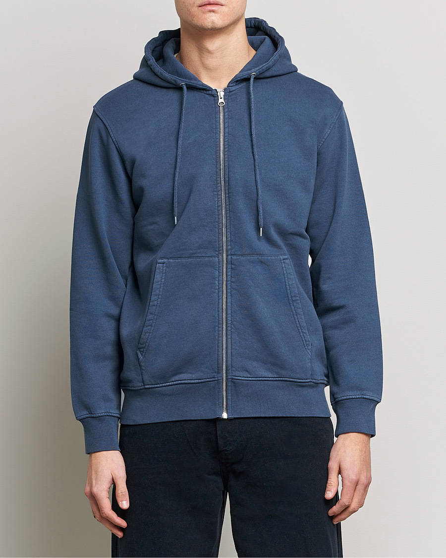 Herren | Unter 100 | Colorful Standard | Classic Organic Full Zip Hood Petrol Blue