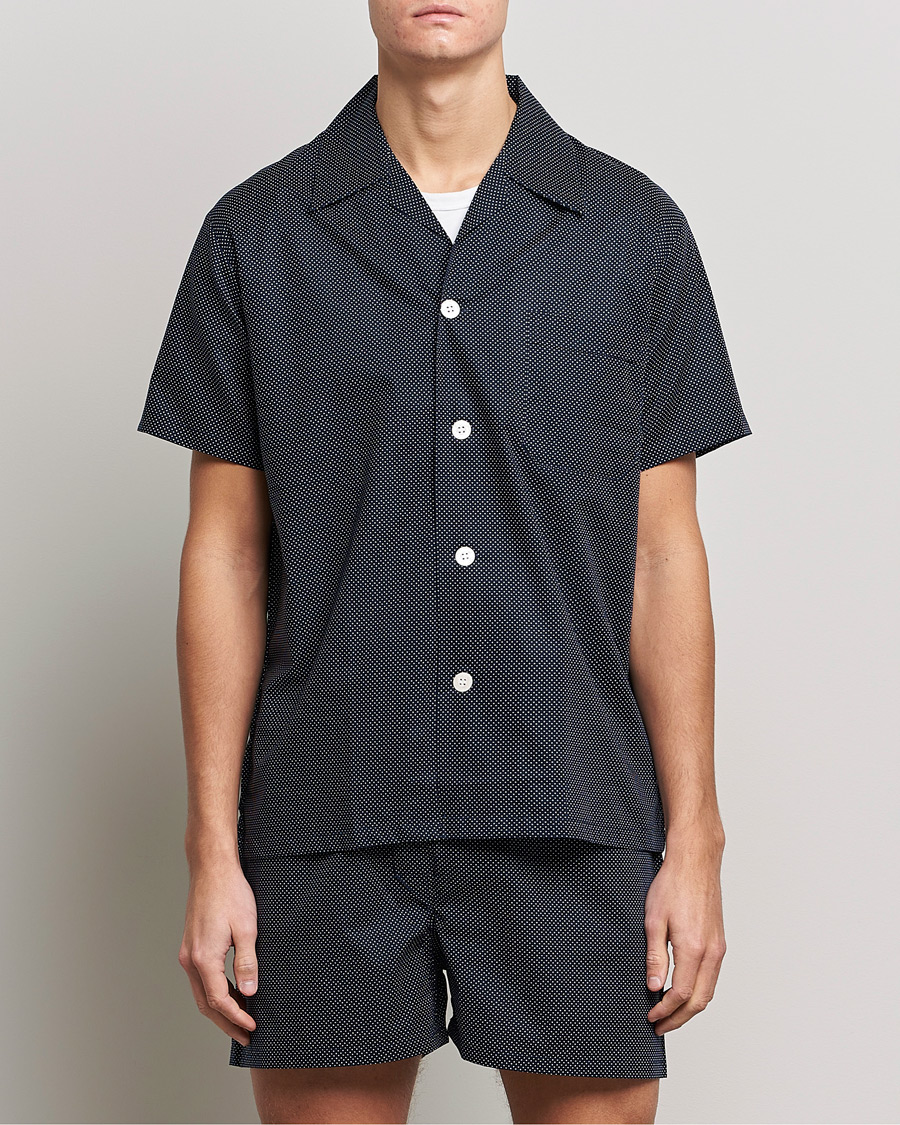 Herren |  | Derek Rose | Shortie Polka Dot Cotton Pyjama Set Navy