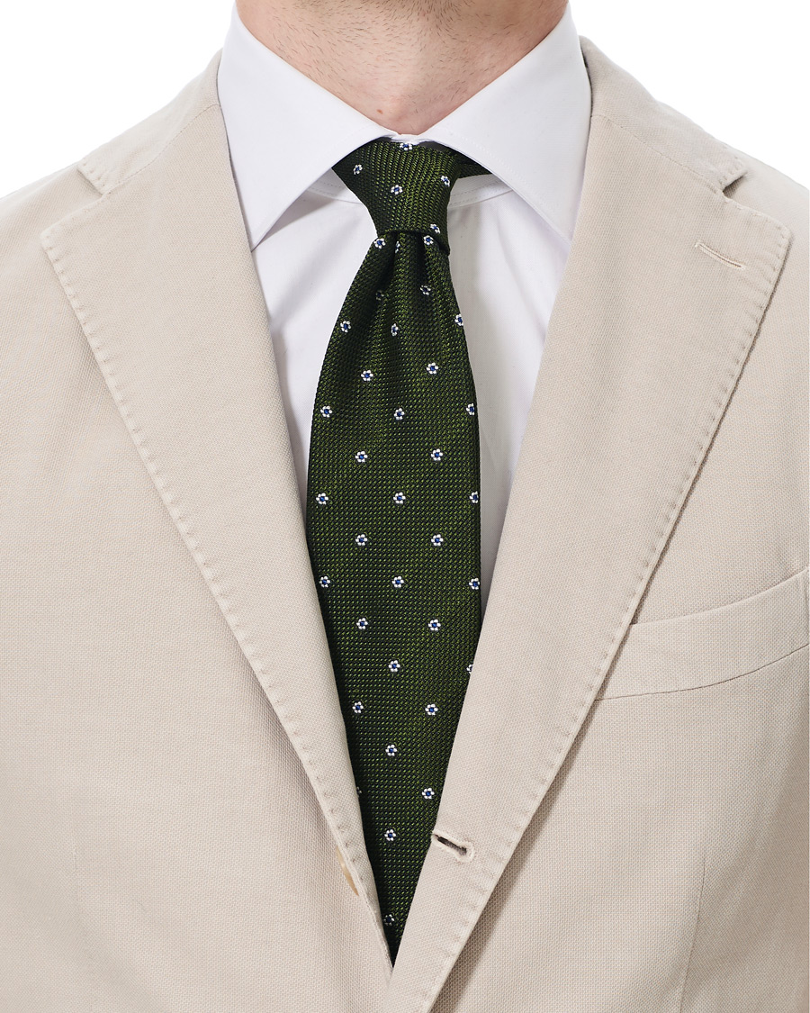 Herren | Drake's Silk Grenadine Woven 8 cm Tie Green | Drake's | Silk Grenadine Woven 8 cm Tie Green