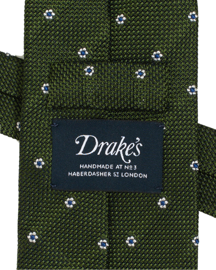 Herren | Drake's Silk Grenadine Woven 8 cm Tie Green | Drake's | Silk Grenadine Woven 8 cm Tie Green