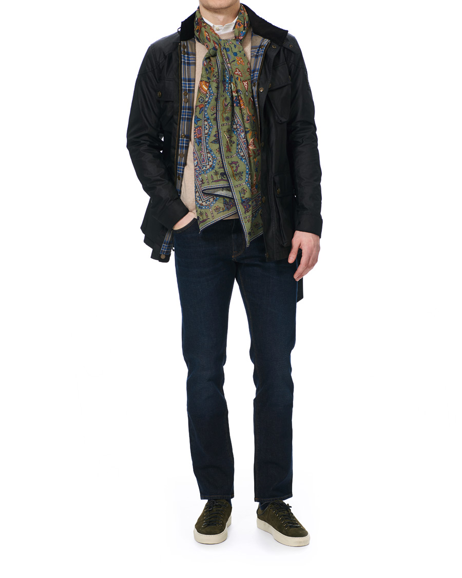 Herren | Drake's Cotton/Modal Moghul Scarf Soft Green | Drake's | Cotton/Modal Moghul Scarf Soft Green