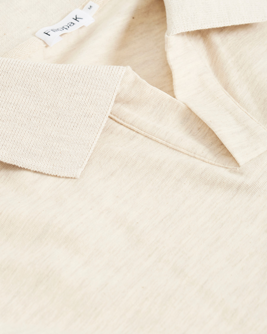 Herren | Poloshirts | Filippa K | Soft Lycra Polo T-Shirt Beige Melange