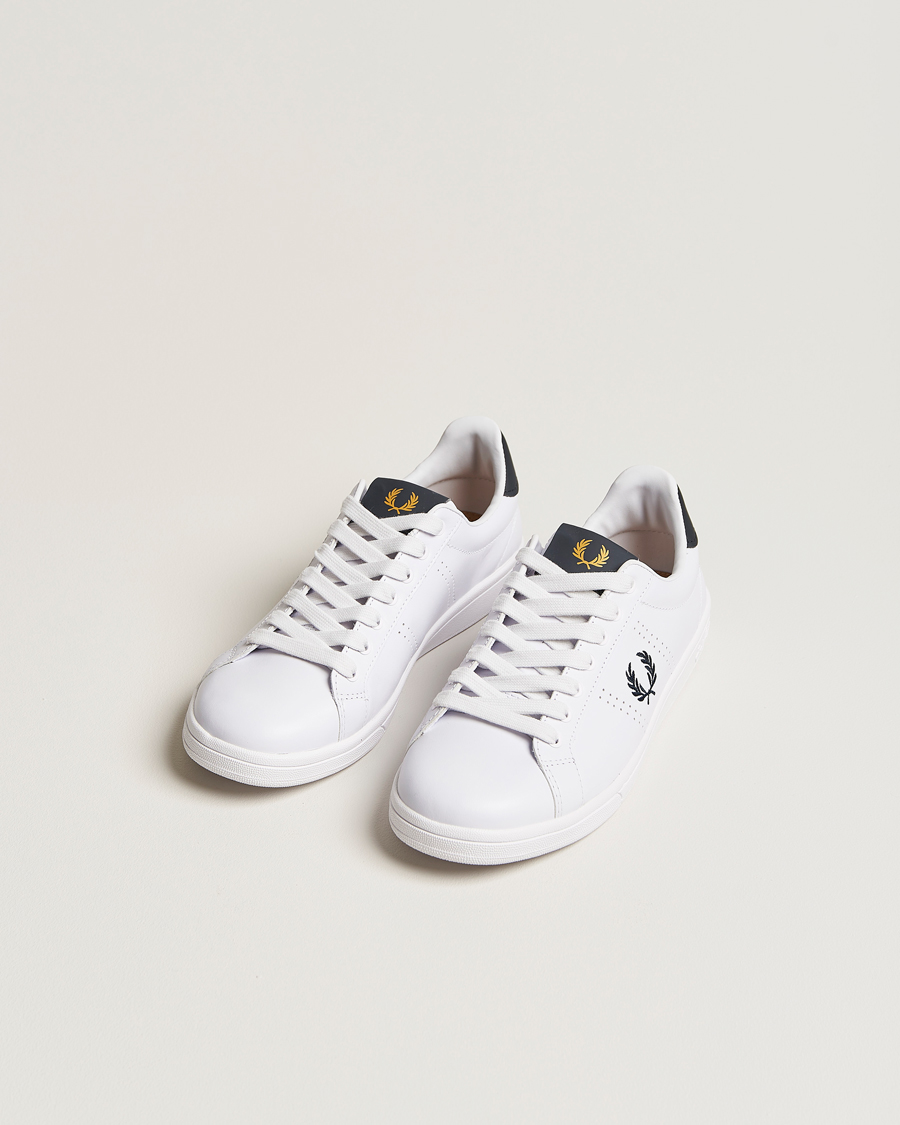 Herren | Sommerschuhe | Fred Perry | B721 Leather Sneakers White/Navy