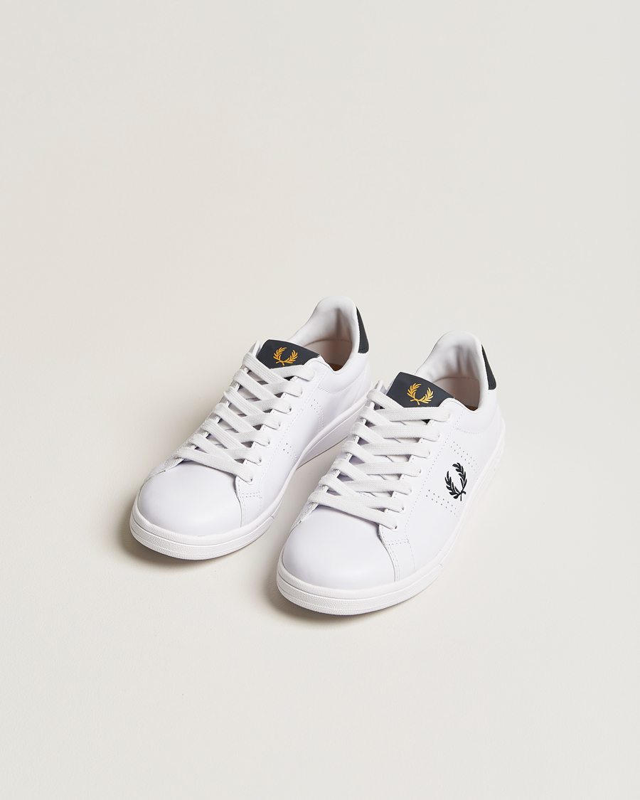 Herren | | Fred Perry | B721 Leather Sneakers White/Navy