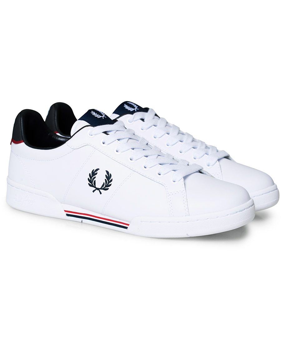 Herren | Fred Perry B722 Leather Sneaker White/Navy | Fred Perry | B722 Leather Sneaker White/Navy