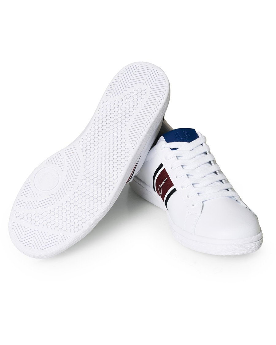 Herren | Fred Perry B721 Leather/Webbing Sneaker White/Navy | Fred Perry | B721 Leather/Webbing Sneaker White/Navy