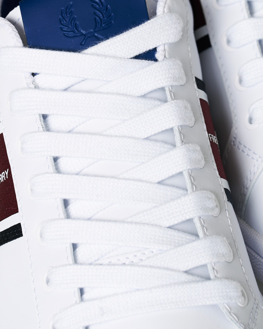 Herren | Fred Perry B721 Leather/Webbing Sneaker White/Navy | Fred Perry | B721 Leather/Webbing Sneaker White/Navy