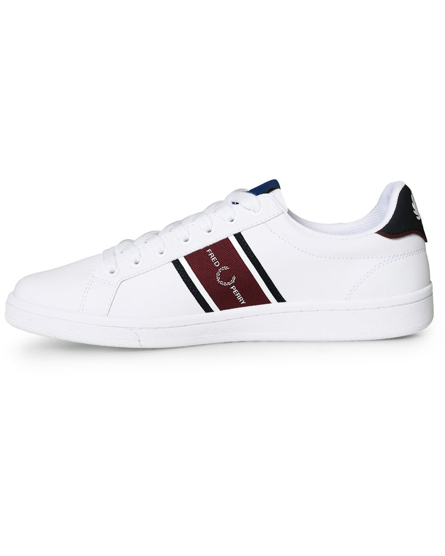 Herren | Fred Perry B721 Leather/Webbing Sneaker White/Navy | Fred Perry | B721 Leather/Webbing Sneaker White/Navy
