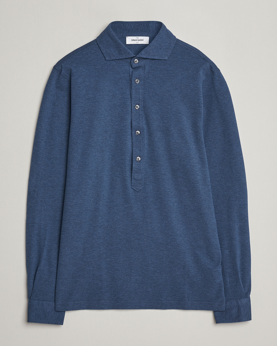 Herren | Hemden | Gran Sasso | Popover Shirt Blue