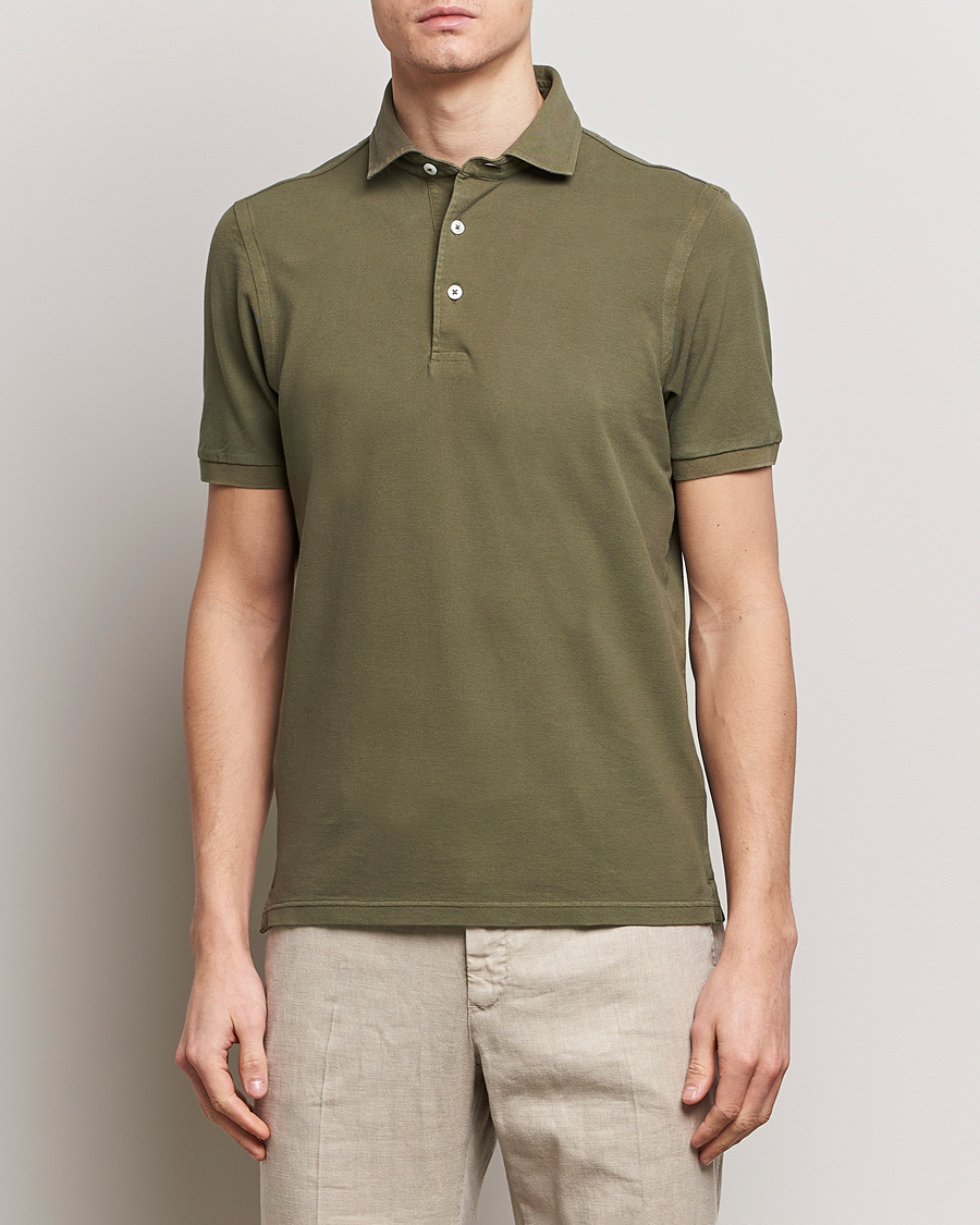 Herren | Kleidung | Gran Sasso | Washed Polo Medium Green