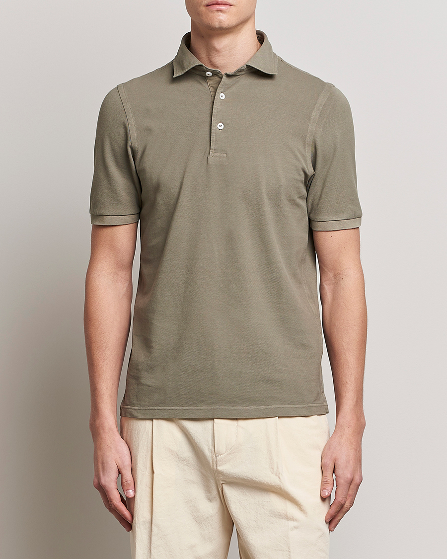 Herren | Gran Sasso | Gran Sasso | Washed Polo Concrete Beige