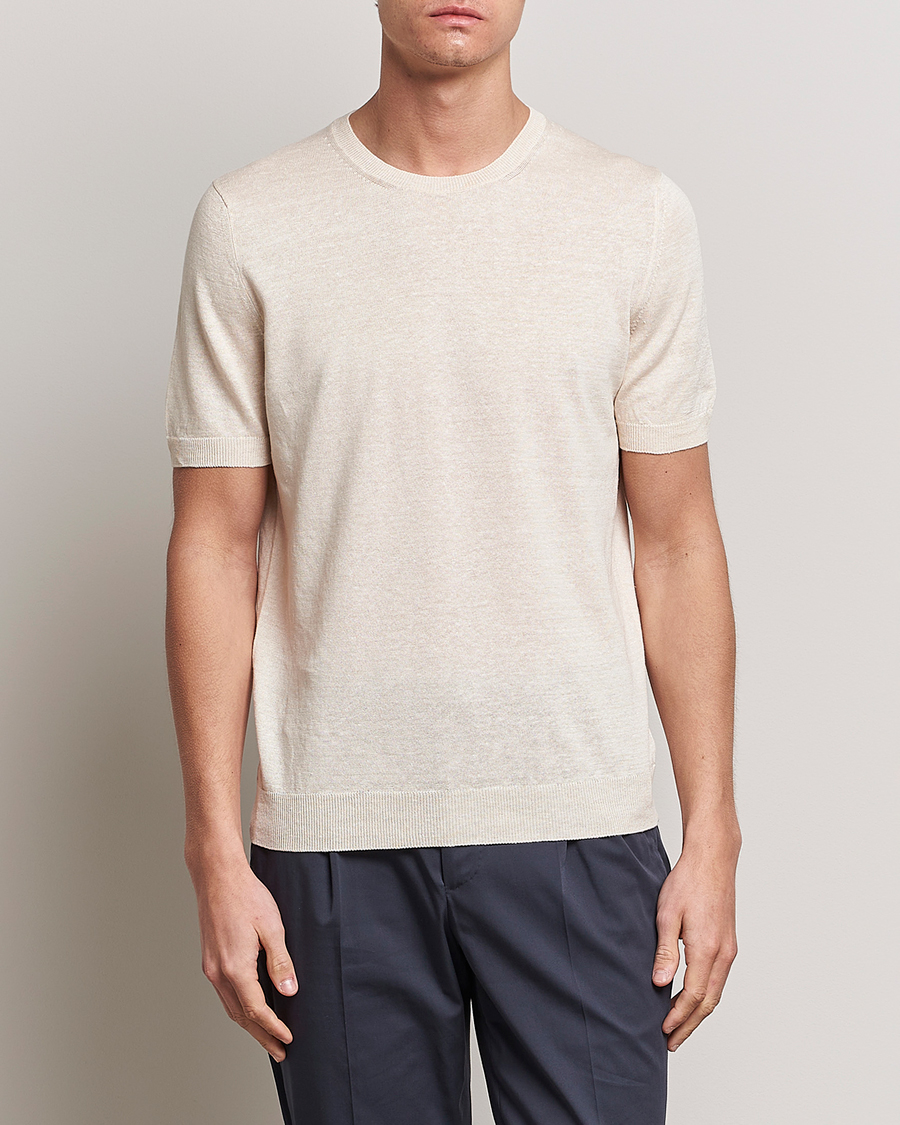 Herren | Gran Sasso | Gran Sasso | Cotton/Linen Knitted Tee Cream
