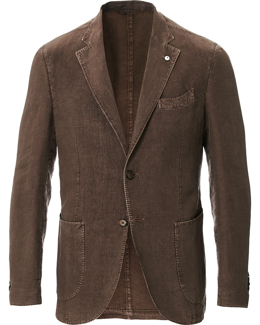 Herren | Sakkos | L.B.M. 1911 | Jack Regular Fit Linen Blazer Brown