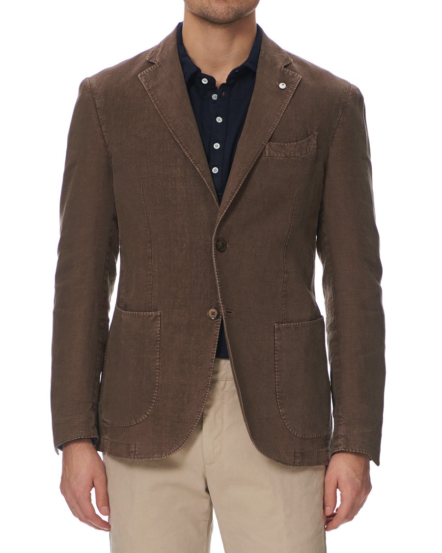 Herren | Sakkos | L.B.M. 1911 | Jack Regular Fit Linen Blazer Brown