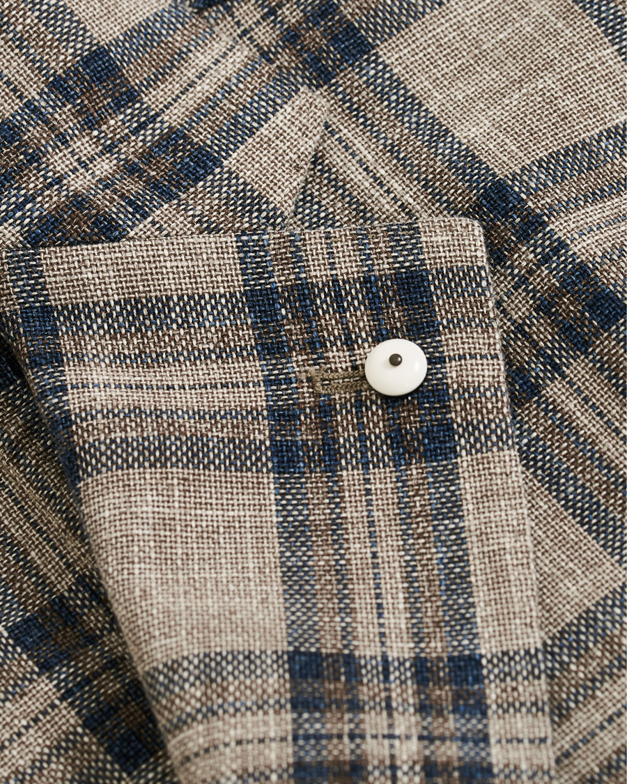 Herren | Sakkos | L.B.M. 1911 | Jack Regular Fit Checked Cotton Blazer Beige/Navy