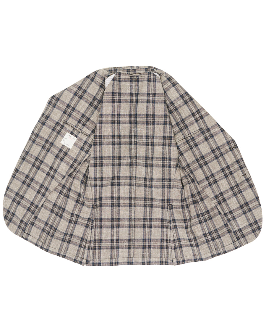 Herren | Sakkos | L.B.M. 1911 | Jack Regular Fit Checked Cotton Blazer Beige/Navy