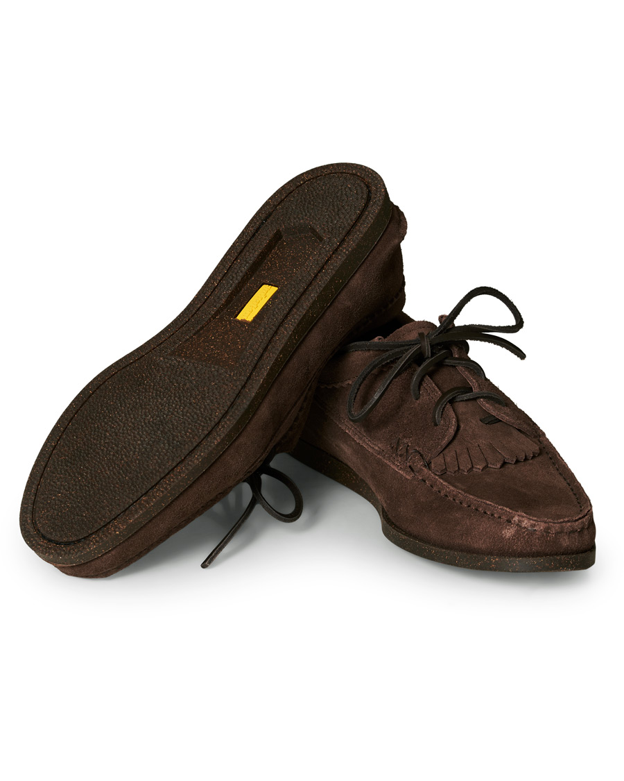 Herren | Yuketen Kiltie Blucher Boat Shoe Dark Brown Suede | Yuketen | Kiltie Blucher Boat Shoe Dark Brown Suede