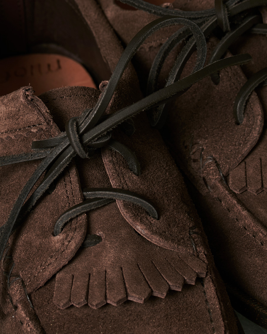 Herren | Yuketen Kiltie Blucher Boat Shoe Dark Brown Suede | Yuketen | Kiltie Blucher Boat Shoe Dark Brown Suede